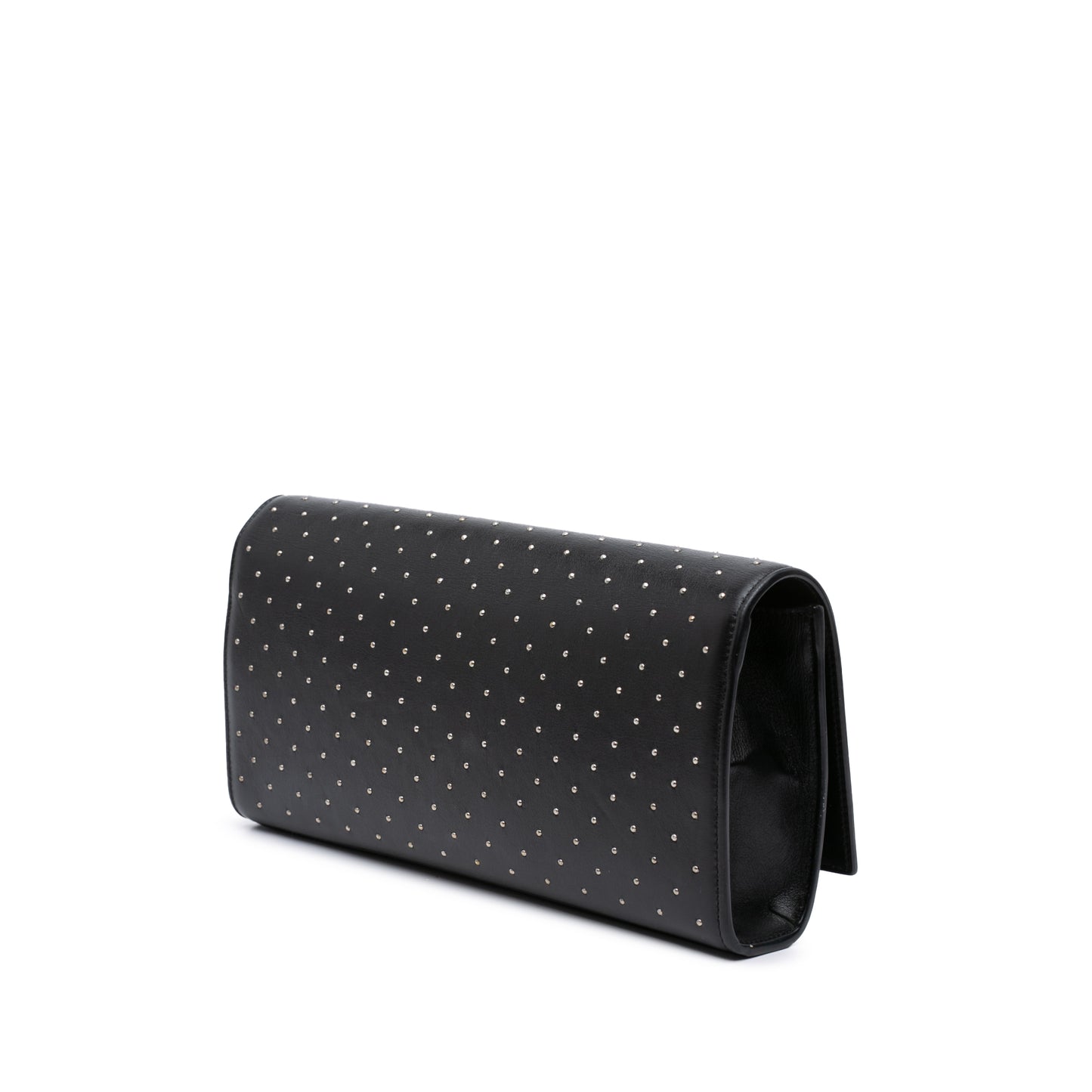 Saint Laurent Kate Studded Clutch Black Leather