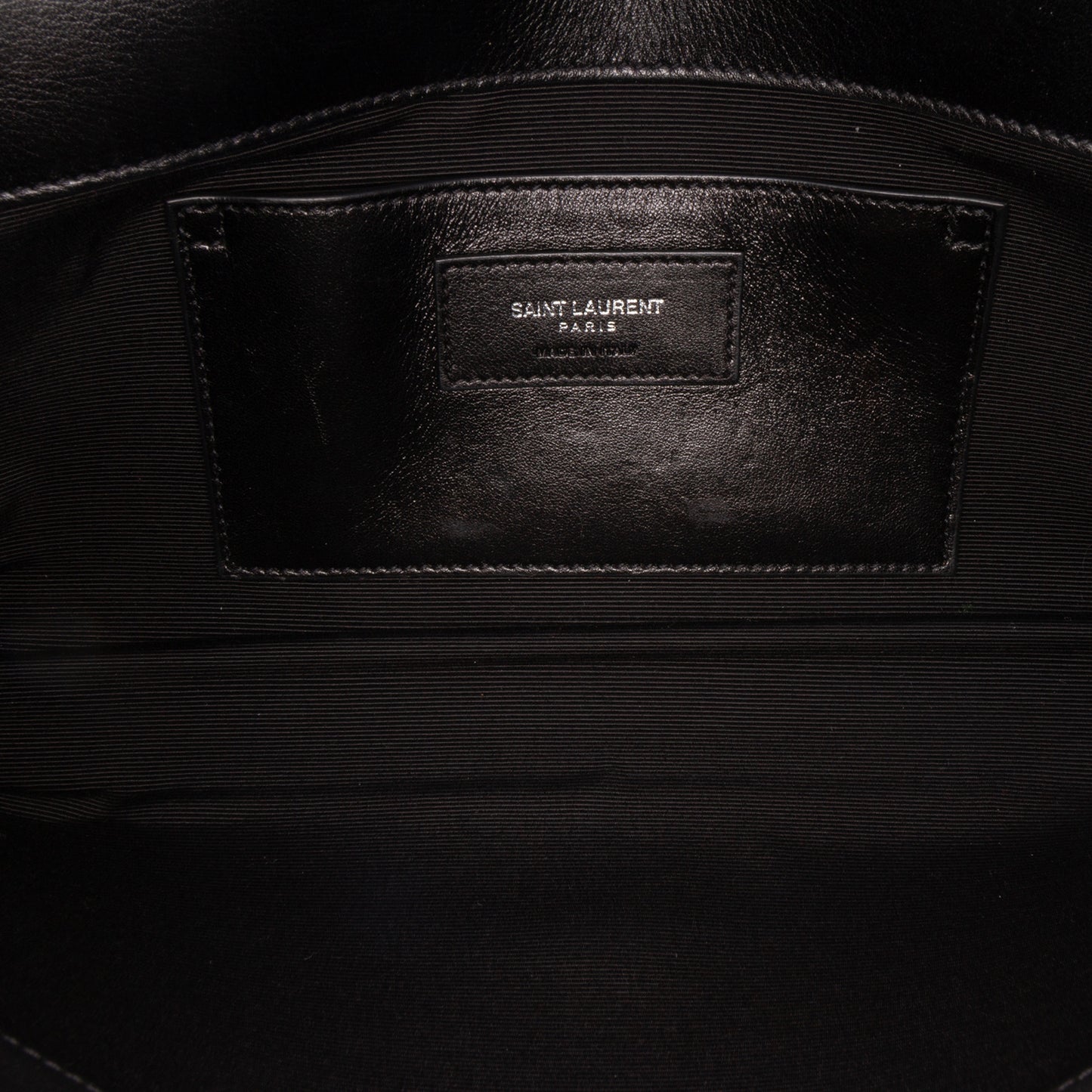 Saint Laurent Kate Studded Clutch Black Leather