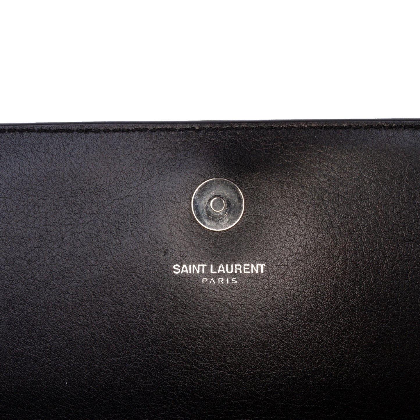 Saint Laurent Kate Studded Clutch Black Leather