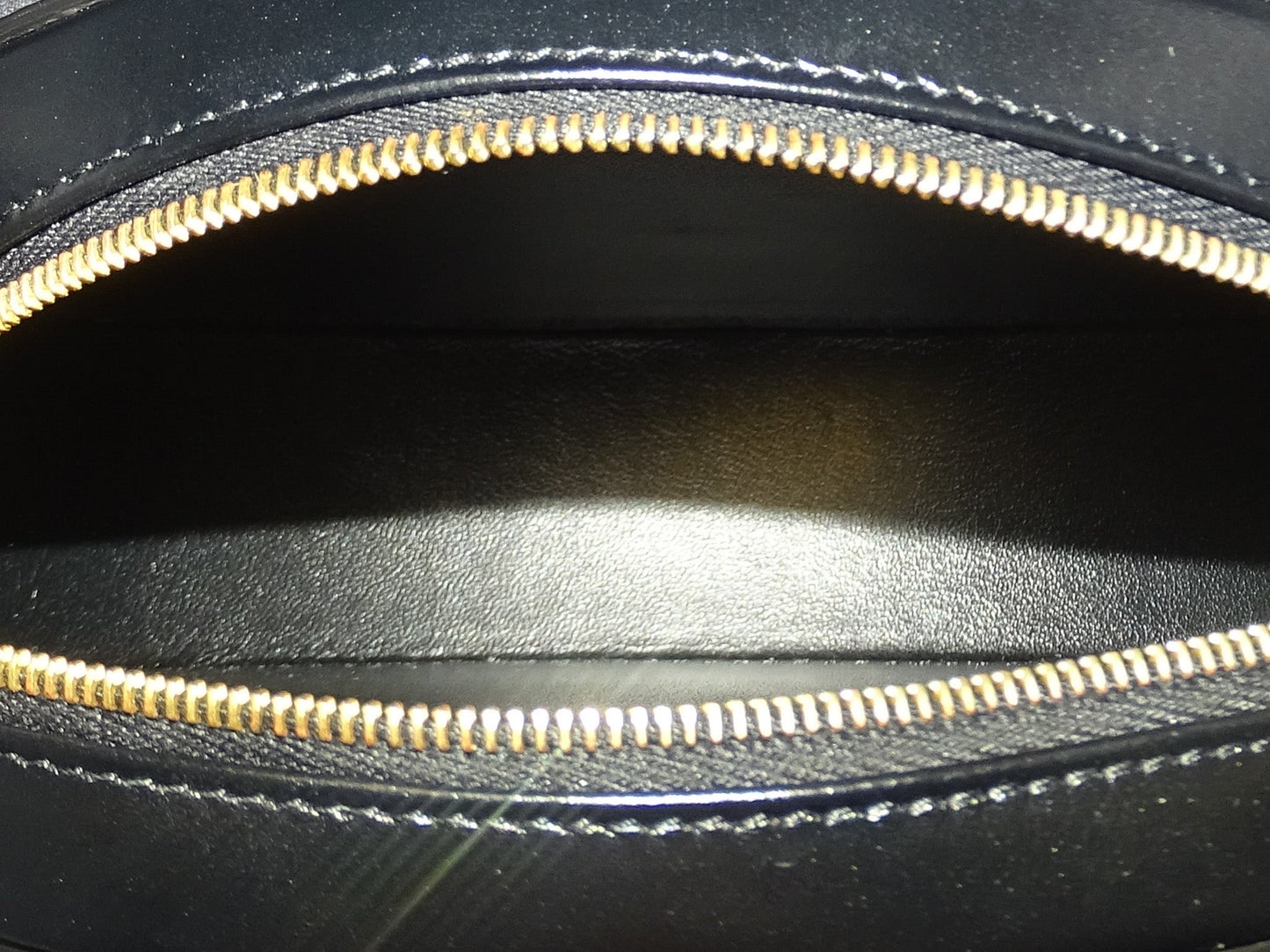 Celine Black Smooth Leather Triomphe Oval Crossbody