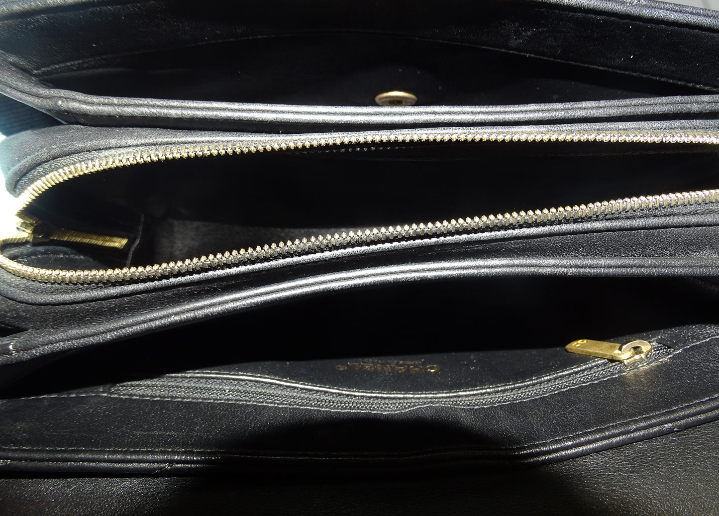 Chanel Black Chevron Leather Coco Envelope Flap Bag