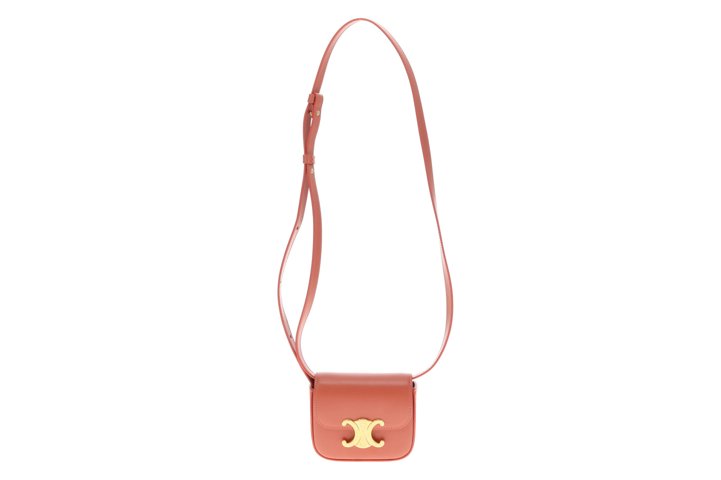 Celine Red Canyon Shiny Calfskin Mini Claude