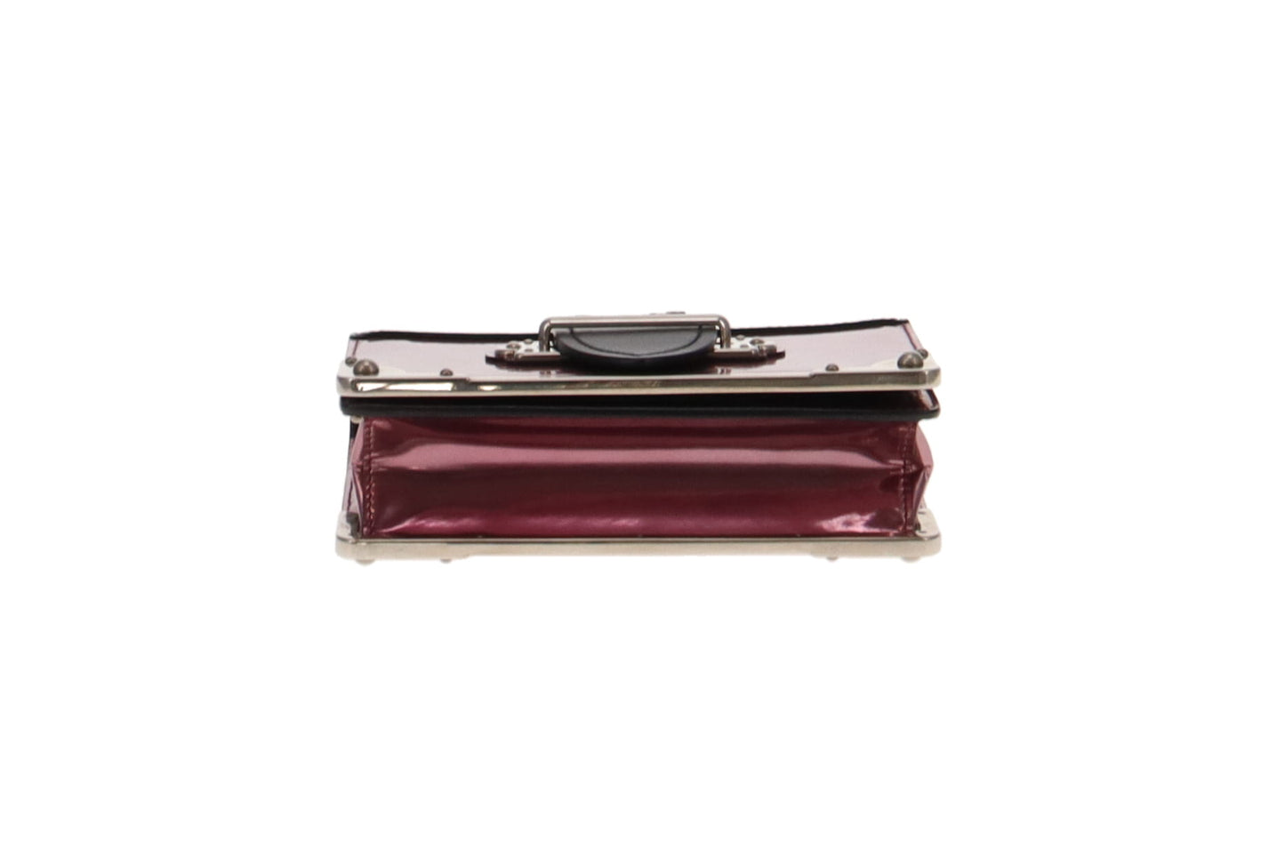 Prada Metallic Pink and Black Saffiano Cahier Chain Shoulder Bag