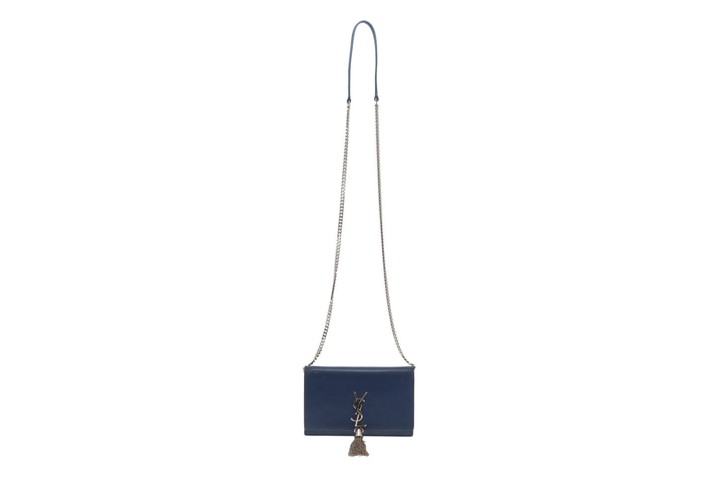 Saint Laurent Blue Leather Small Kate Tassel Bag