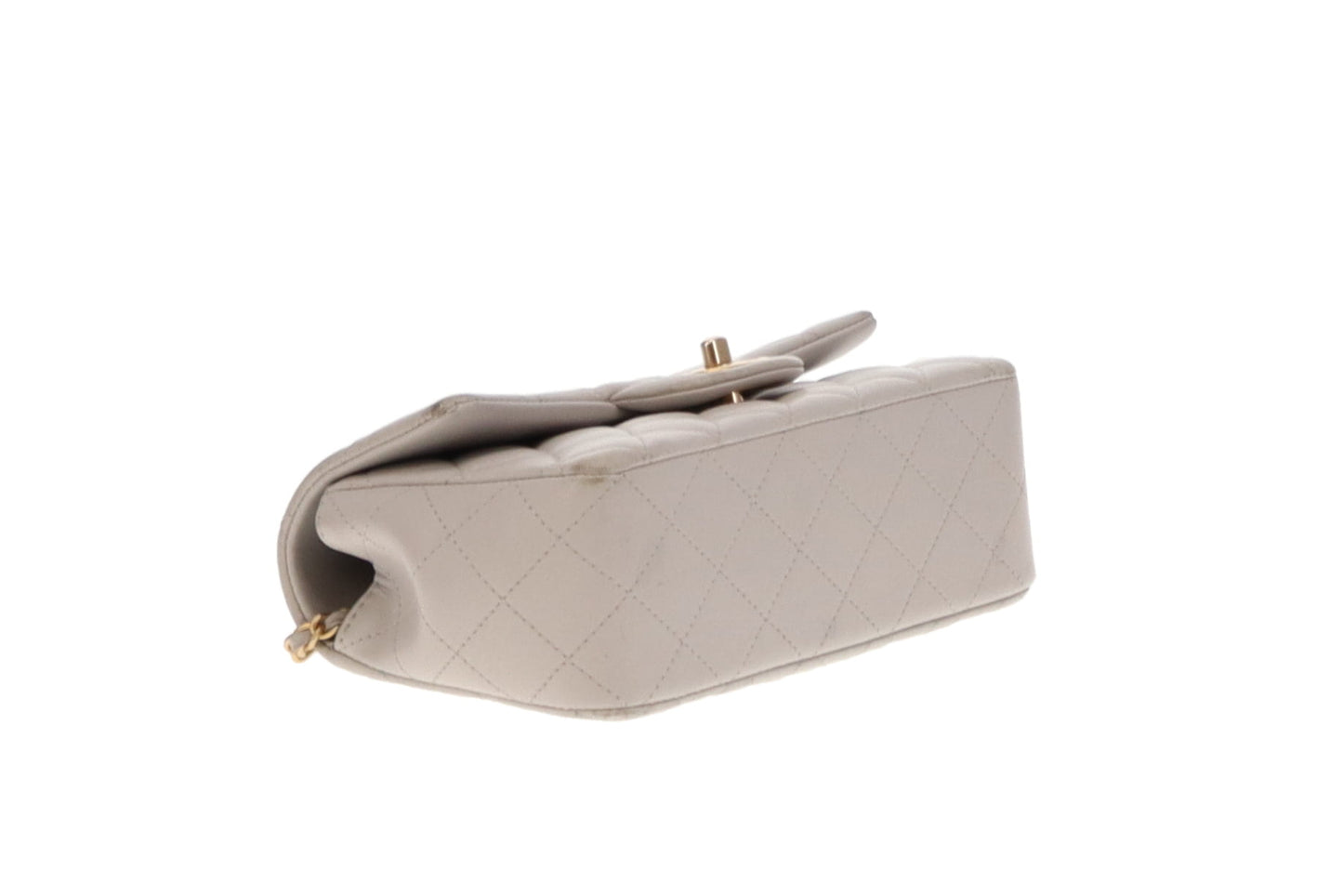 Chanel Grey Lambskin Mini Rectangle with Top Handle