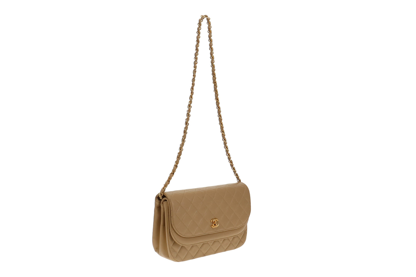 Chanel Vintage Timeless Beige Double Flap Bag (1980's)