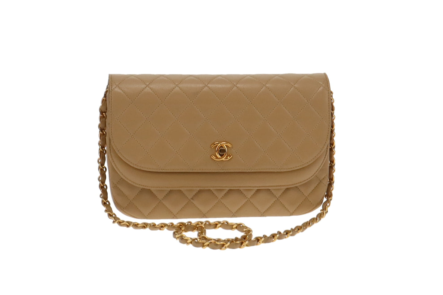 Chanel Vintage Timeless Beige Double Flap Bag (1980's)