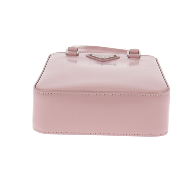 Prada Small Brushed Leather Tote Alabaster Pink