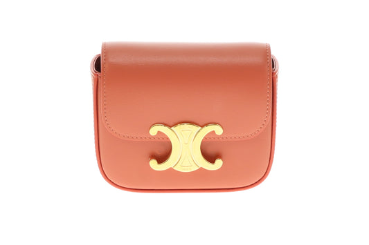 Celine Red Canyon Shiny Calfskin Mini Claude