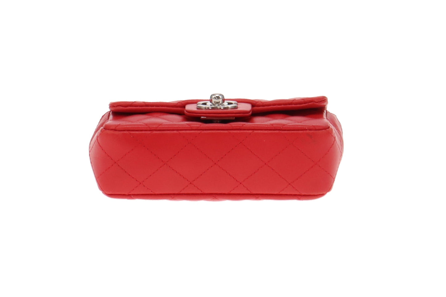 Chanel Coral Red Lambskin SHW Extra Mini Flap Bag