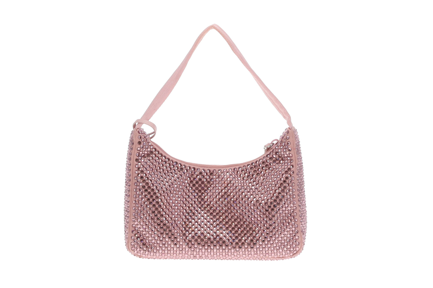 Prada Alabaster Pink Satin Bag With Crystals