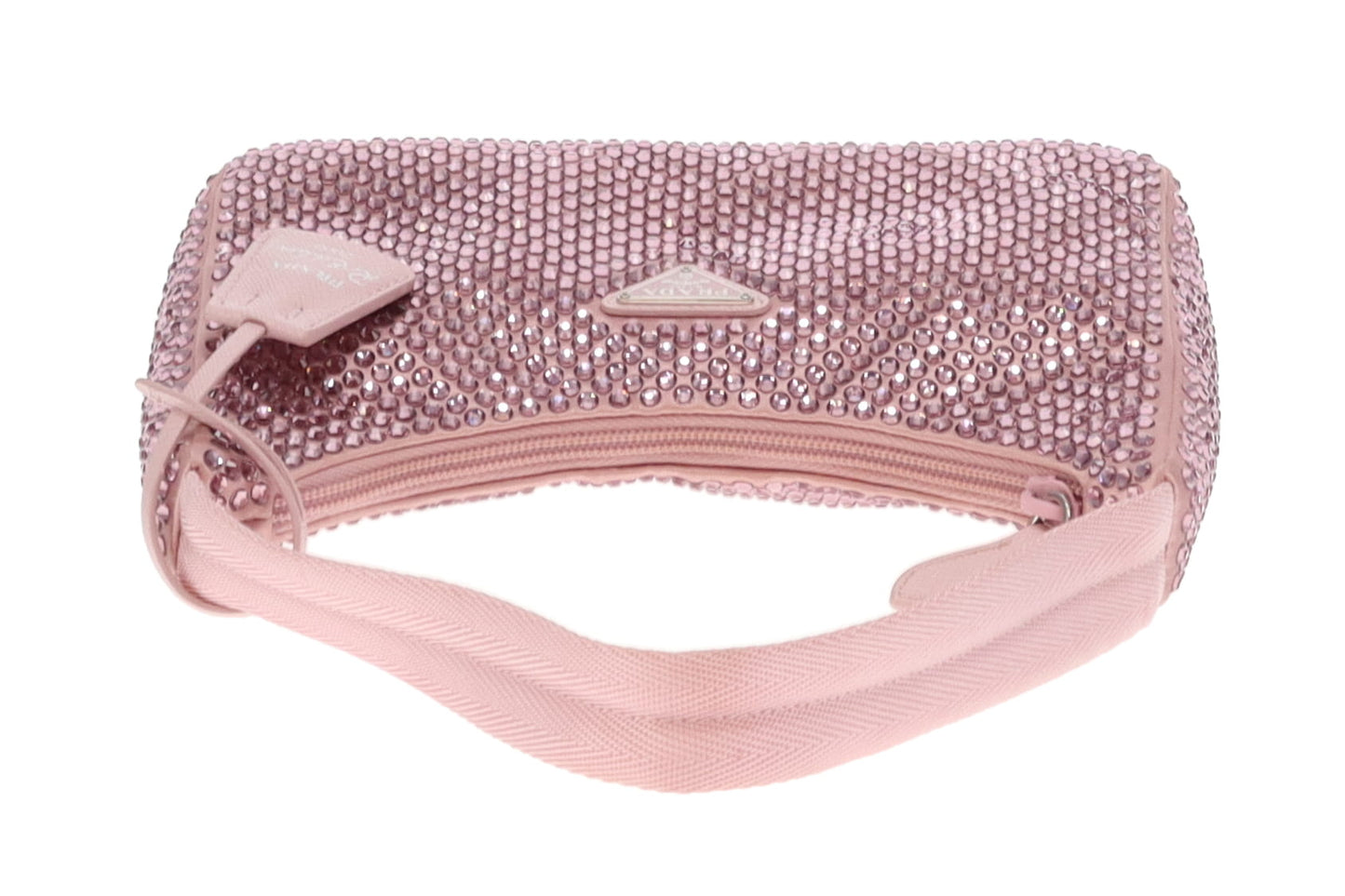 Prada Alabaster Pink Satin Bag With Crystals