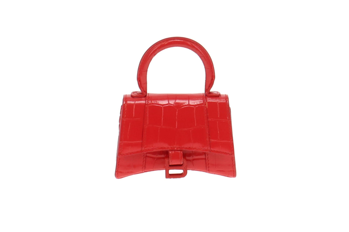 Balenciaga Red Croc Embossed Mini Hourglass