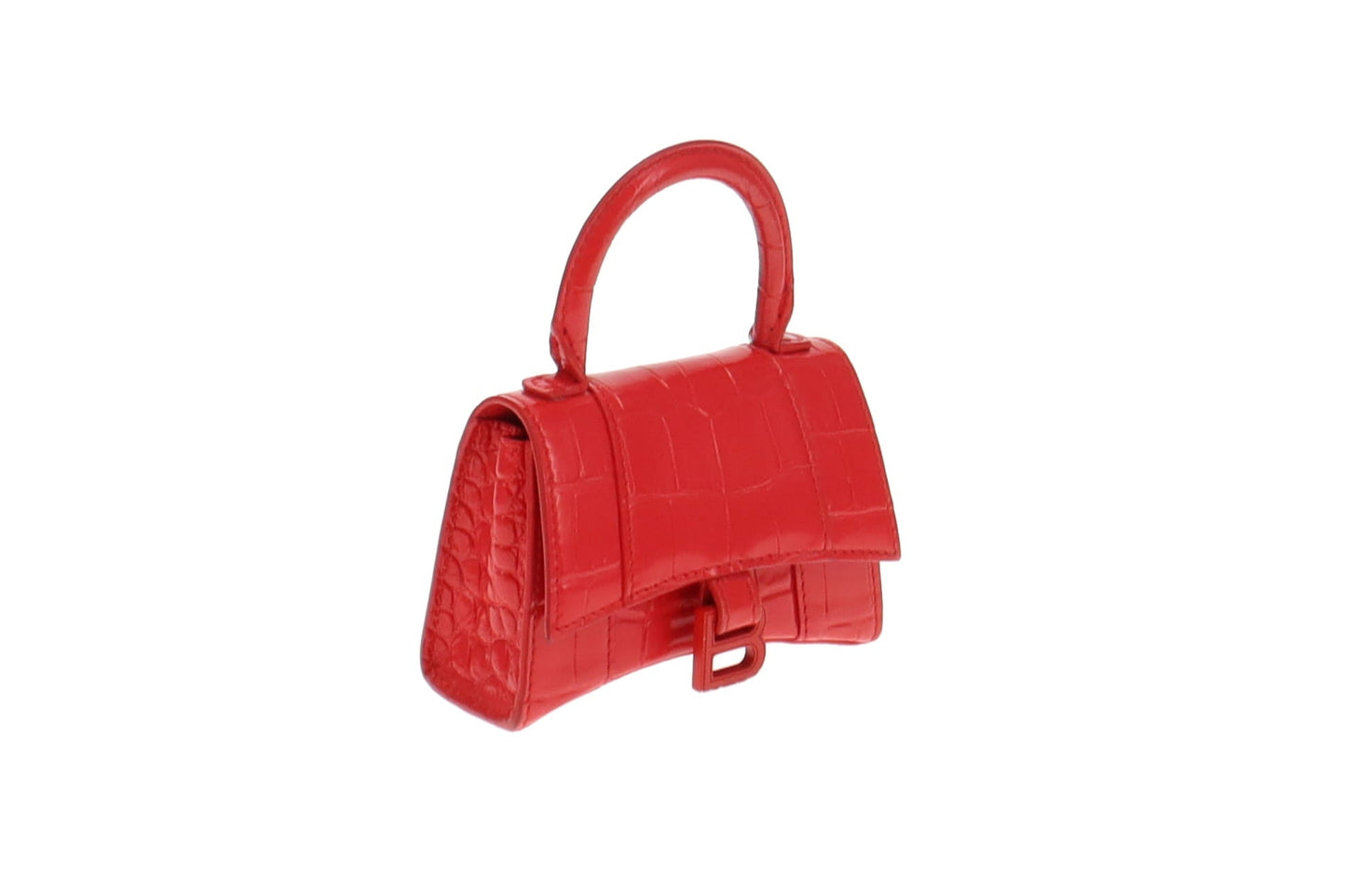 Balenciaga Red Croc Embossed Mini Hourglass