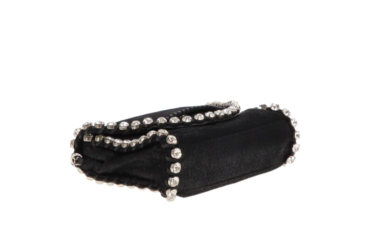 Stella McCartney Crystal Mini Foldover Falabella Black Shaggy Deer SH