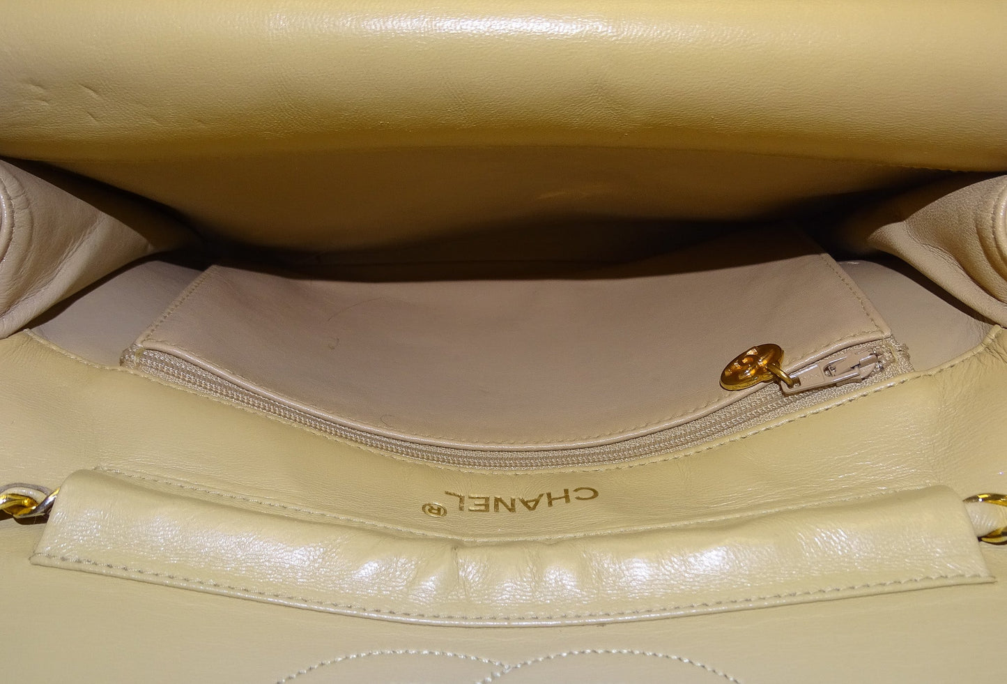 Chanel Vintage Timeless Beige Double Flap Bag (1980's)