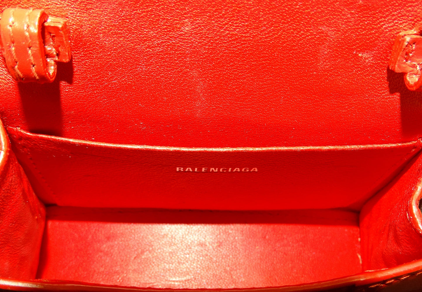 Balenciaga Red Croc Embossed Mini Hourglass