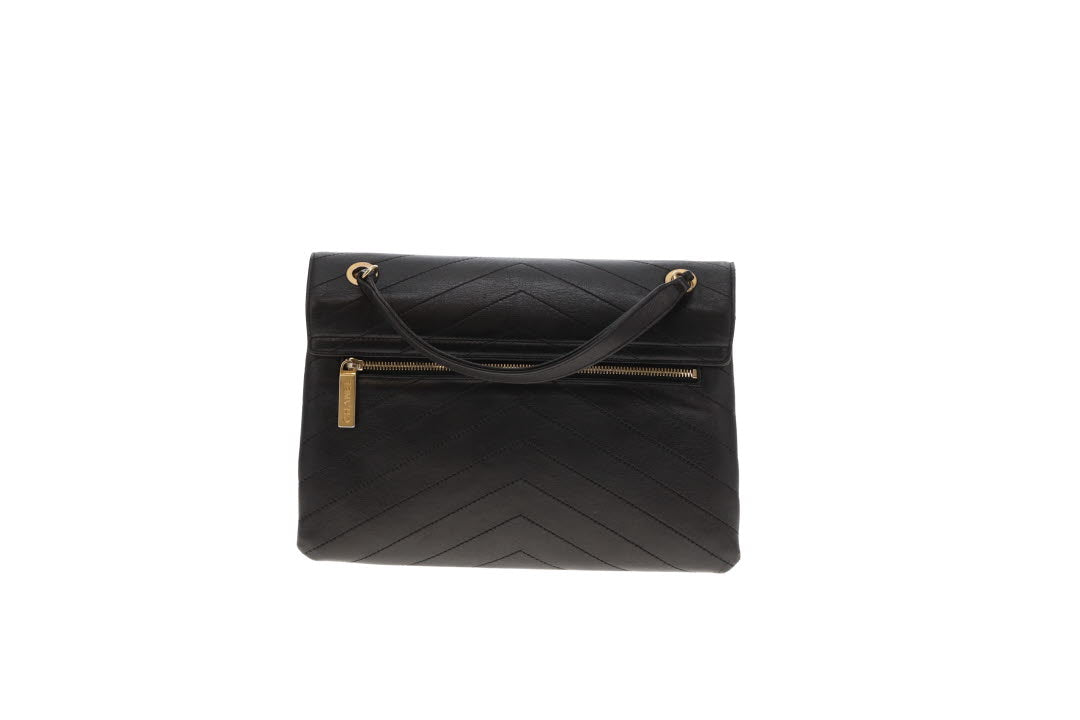 Chanel Black Chevron Leather Coco Envelope Flap Bag